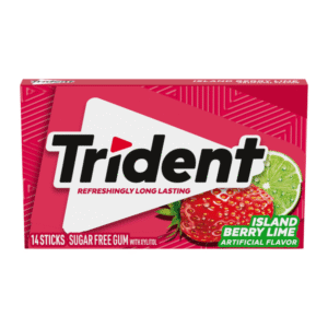 Trident Island Berry Lime Sugar Free Gum - 14 Stick (Pack of 12)
